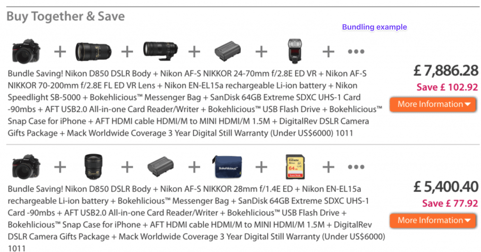 Buy together & save - bundling campaign example