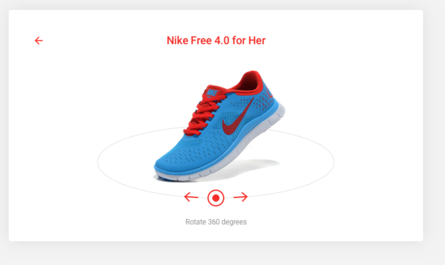 Enhanced product visuals example - Nike