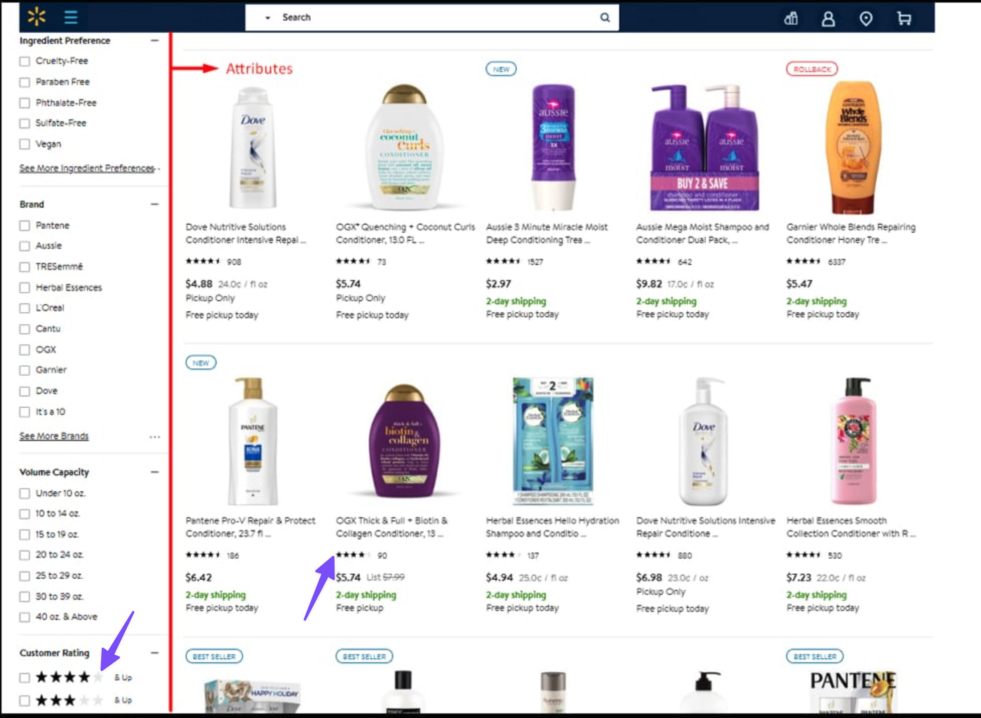 Sorting products by customer reviews example